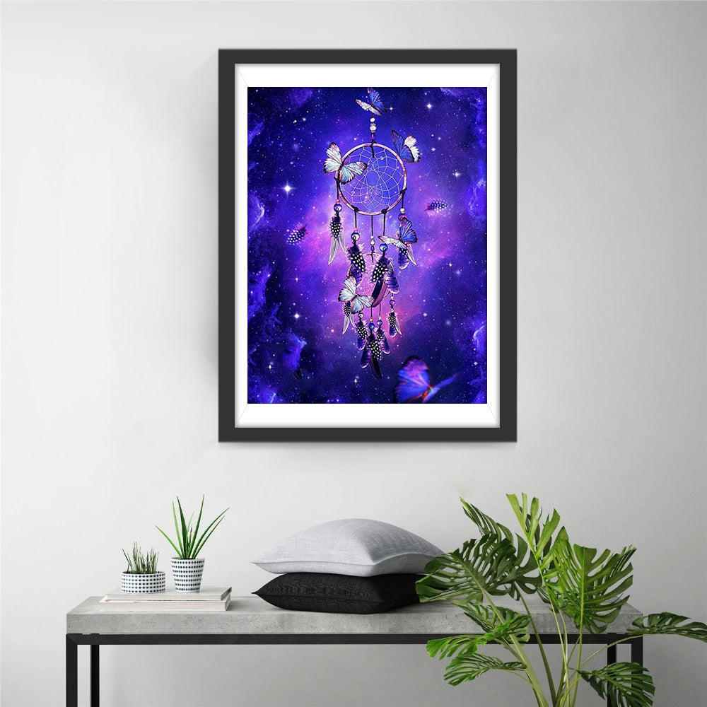 Vlinderdromenvanger in Sterrennacht Diamond Painting
