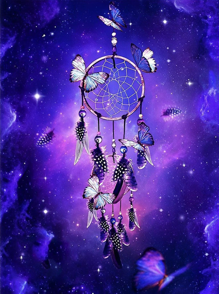 Vlinderdromenvanger in Sterrennacht Diamond Painting