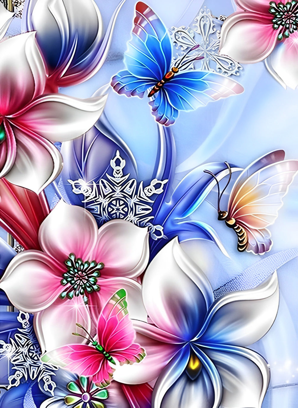 Vlinders en Orchideeën Diamond Painting