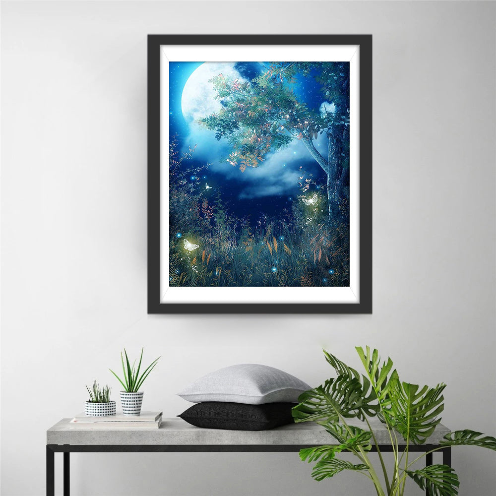 Vlinderweelde onder Boom Diamond Painting