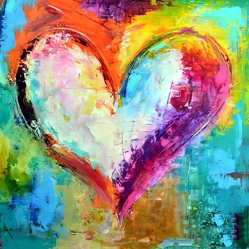 Vloeiende Kleuren van het Hart Diamond Painting