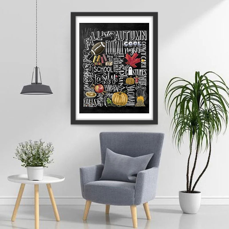 Voetbal, School en Seizoenslekkers Diamond Painting