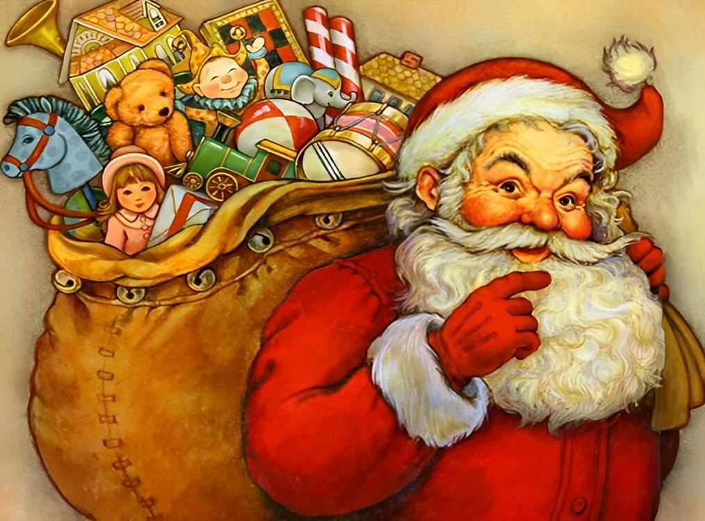 Volle Kerstzak van de Kerstman Diamond Painting