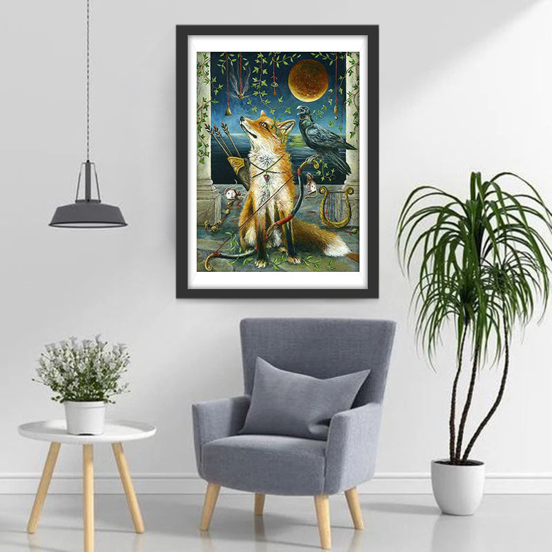 Vos en Vogel met Pijl en Boog Diamond Painting