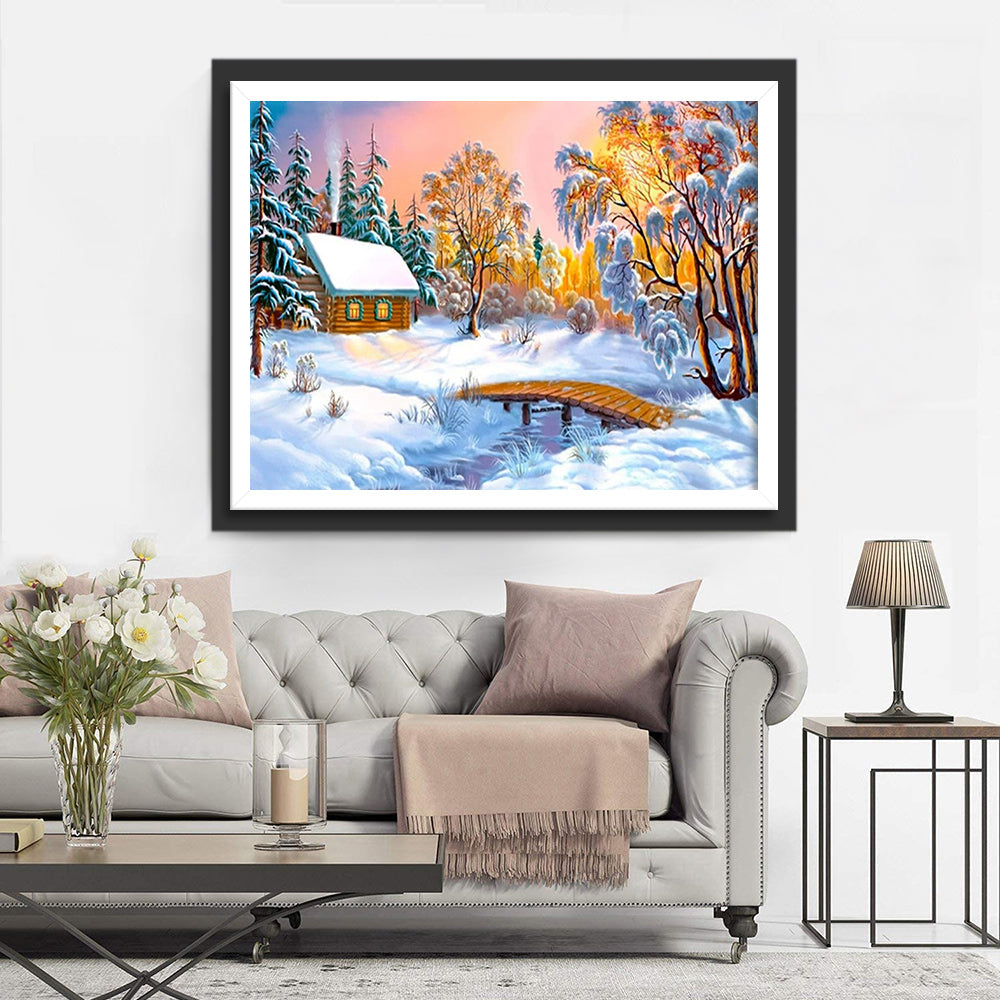 Vredige Sneeuwlandschap Diamond Painting