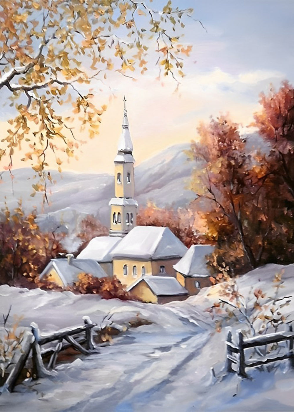 Vredige Wintertaferel Diamond Painting