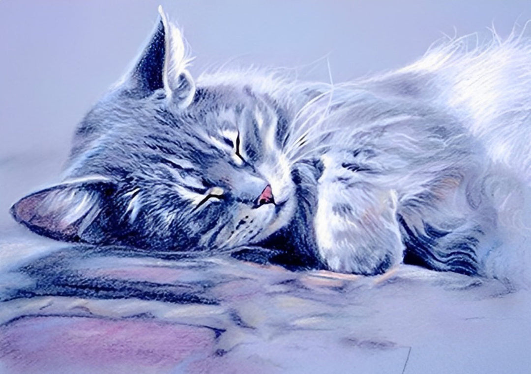 Vreedzame Kattenslaap Diamond Painting