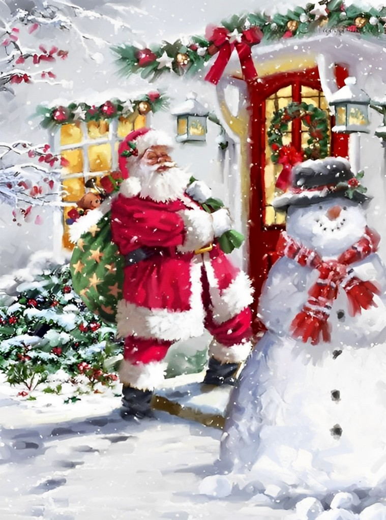 Vreugdevolle Vreedsame Kerst Diamond Painting