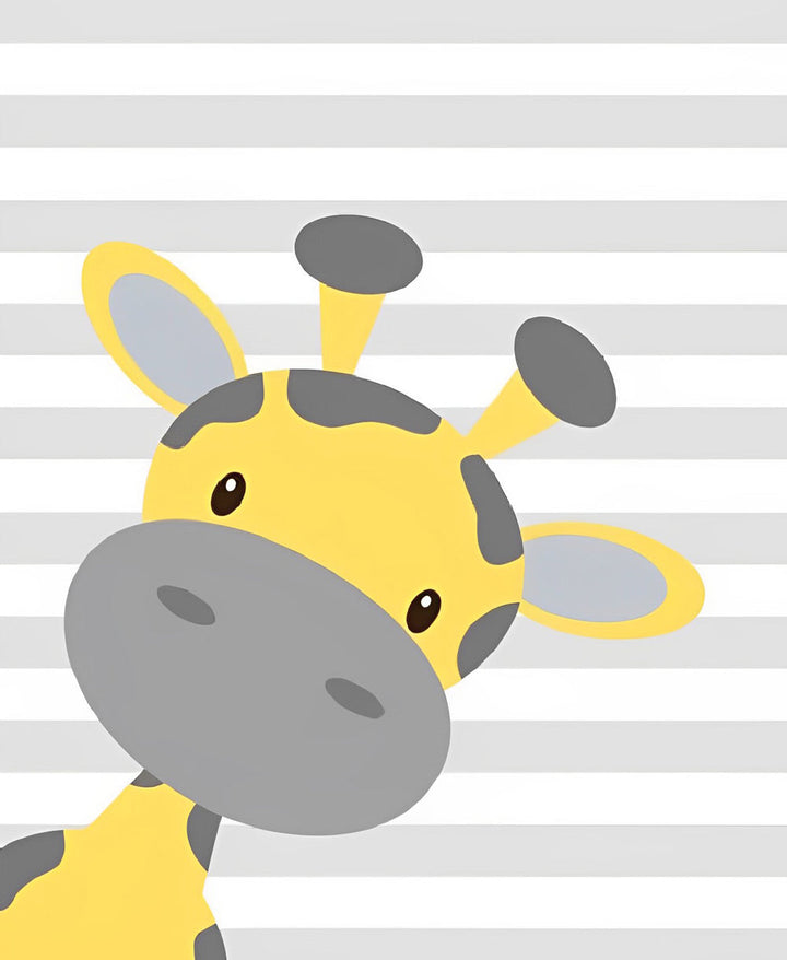 Vrolijk Girafje tegen Strepen Diamond Painting