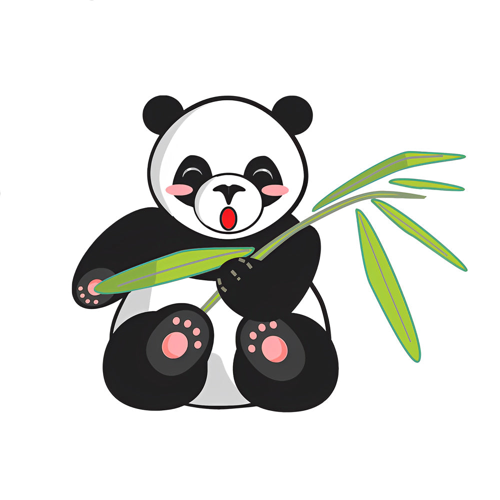 Vrolijk Panda met Bamboe Diamond Painting