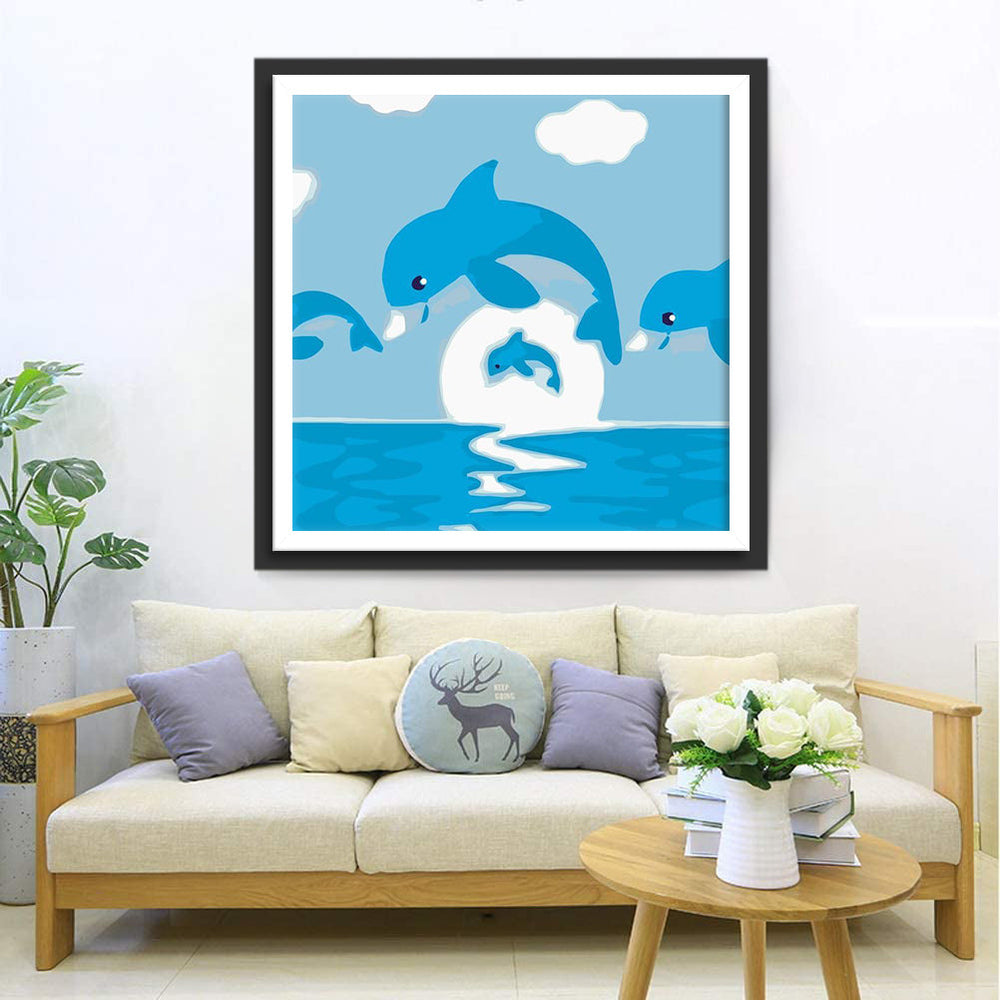Vrolijke Dolfijnen Diamond Painting