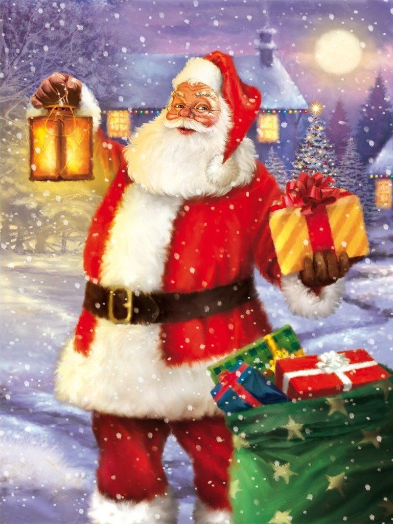 Vrolijke Kerstman Diamond Painting