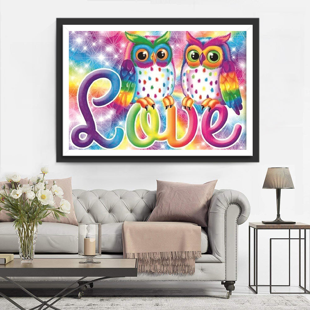 Vrolijke Uilen en het Feest van Liefde Diamond Painting