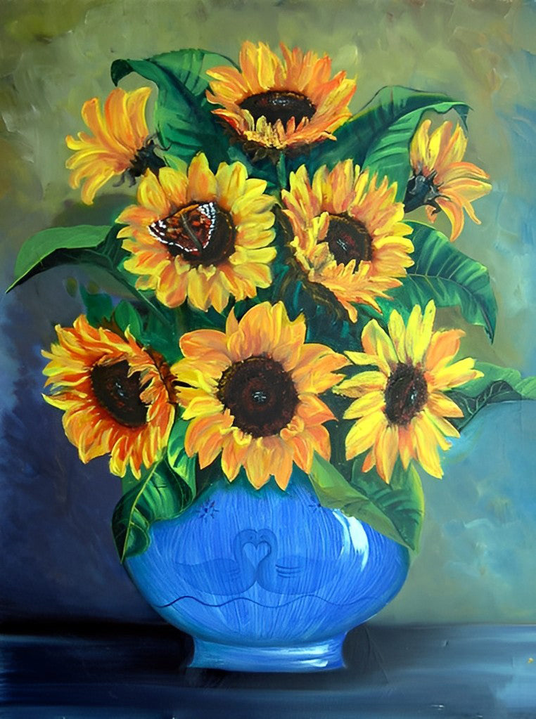 Vrolijke Zonnebloemen in Vaa Diamond Painting
