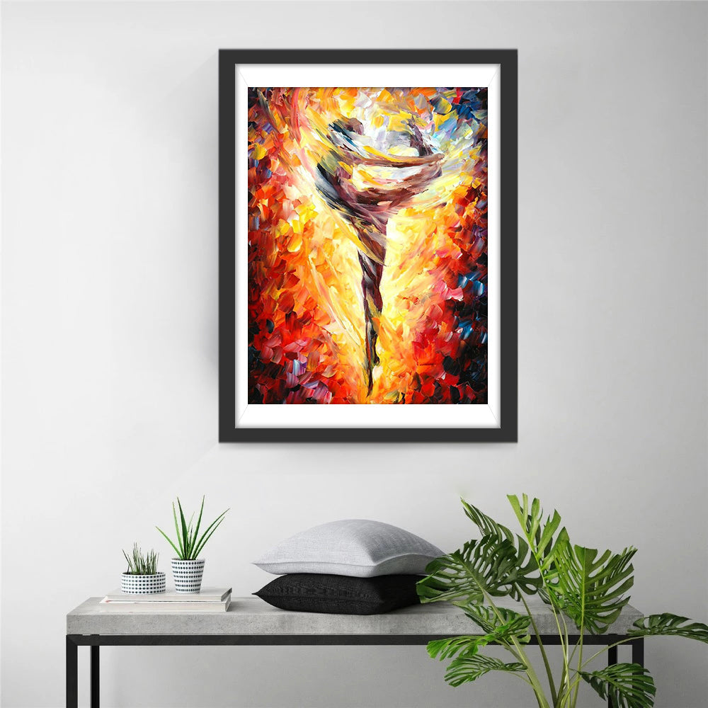 Vurige Danser in Kleurontploffing Diamond Painting