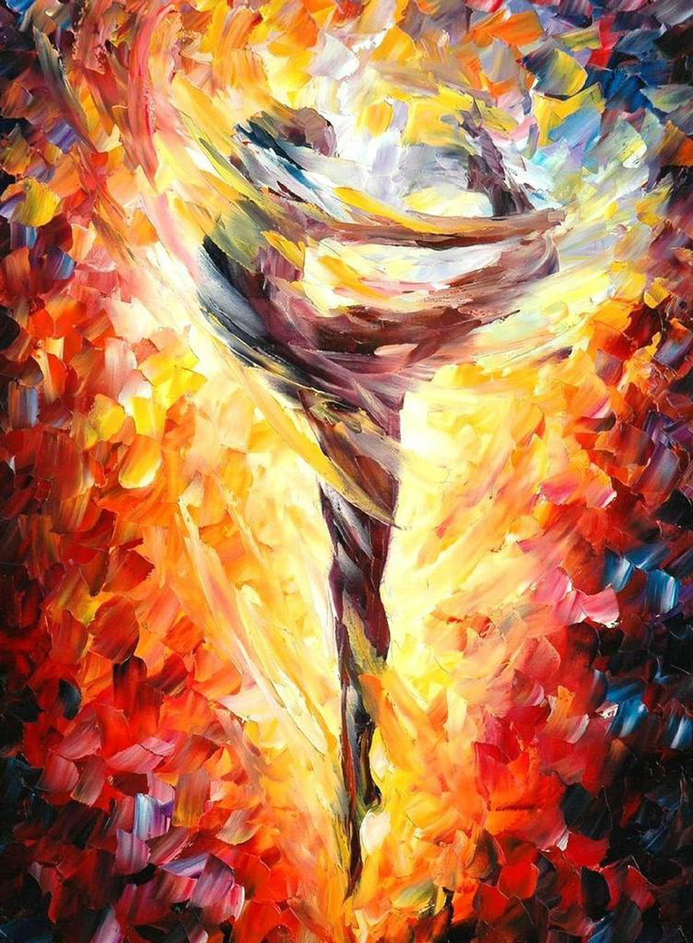 Vurige Danser in Kleurontploffing Diamond Painting