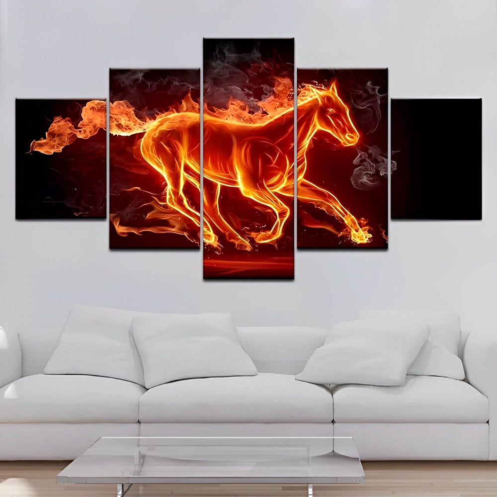 Vurige Paard in Vlammen 5 Platen Diamond Painting