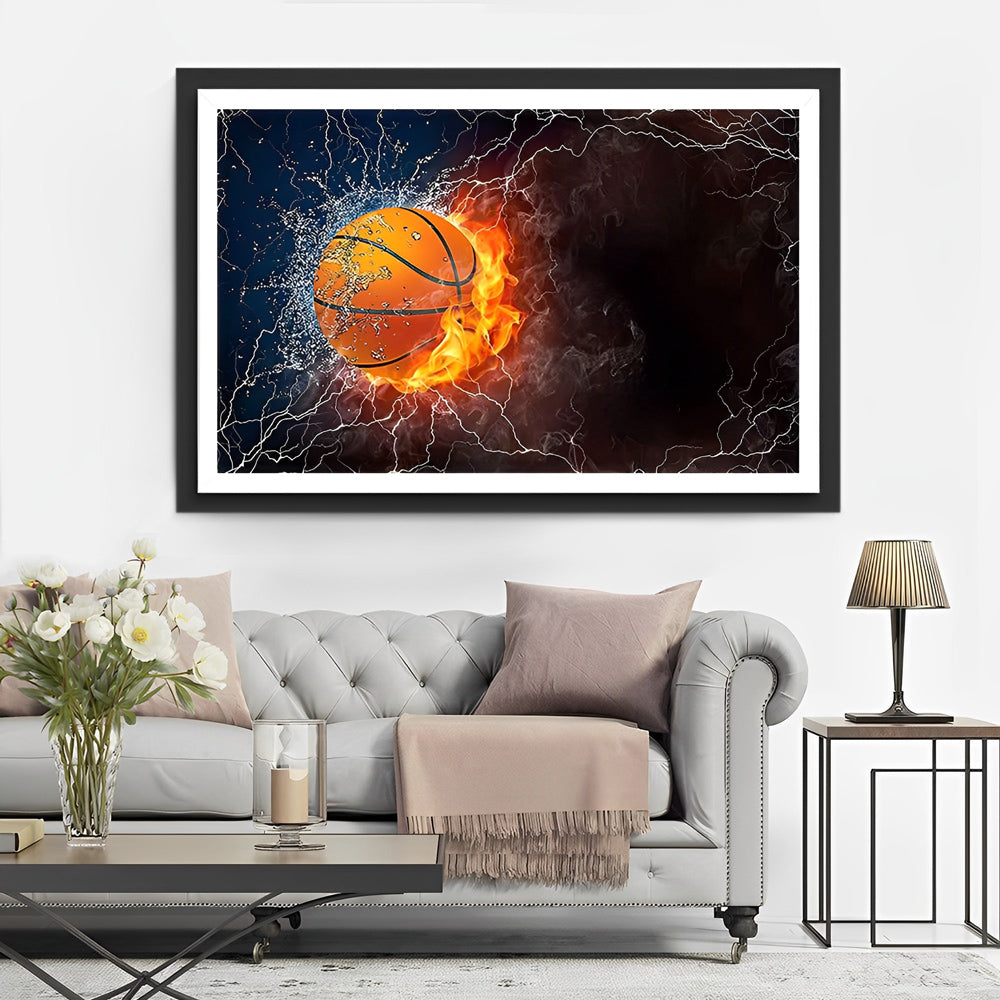 Vuur, Bliksem en een Dynamische Basketbal Diamond Painting