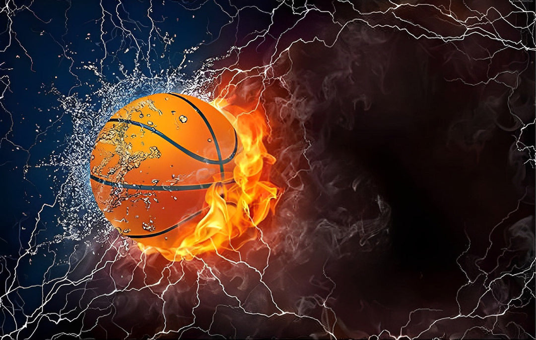Vuur, Bliksem en een Dynamische Basketbal Diamond Painting