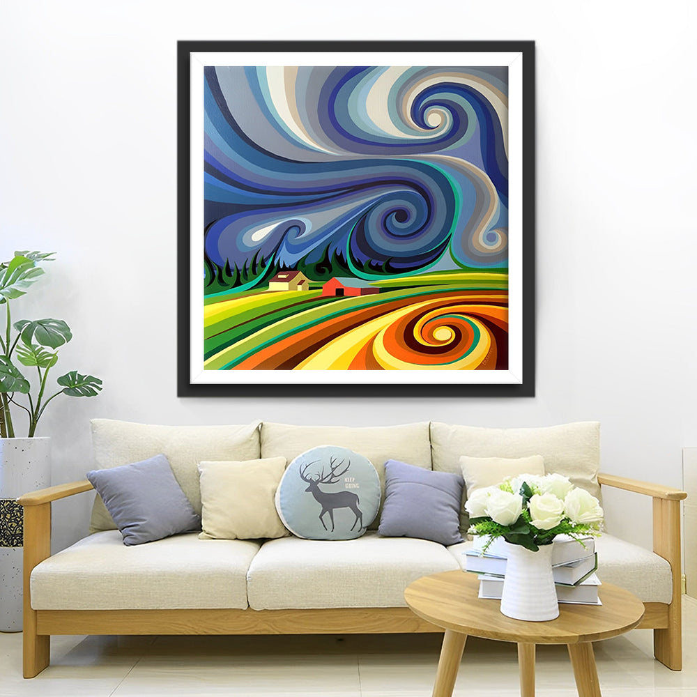 Wervelend Kleurenlandschap Diamond Painting