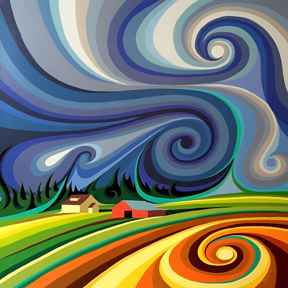 Wervelend Kleurenlandschap Diamond Painting