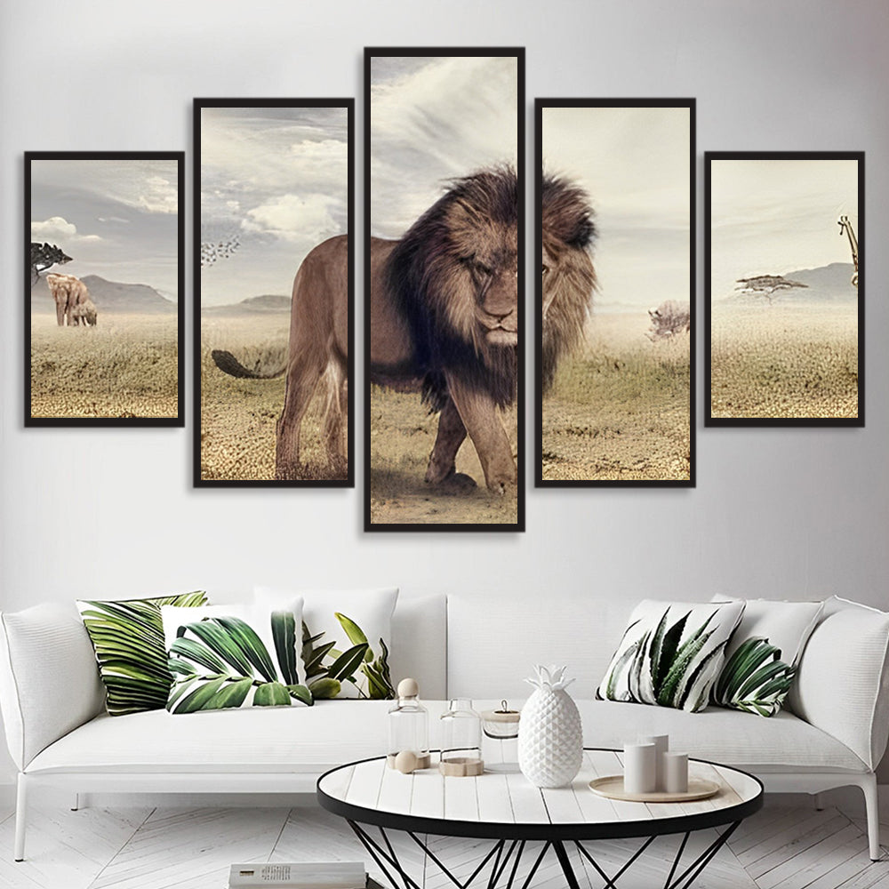 Wilde Leeuw in Zijn Leefomgeving 5 Platen Diamond Painting
