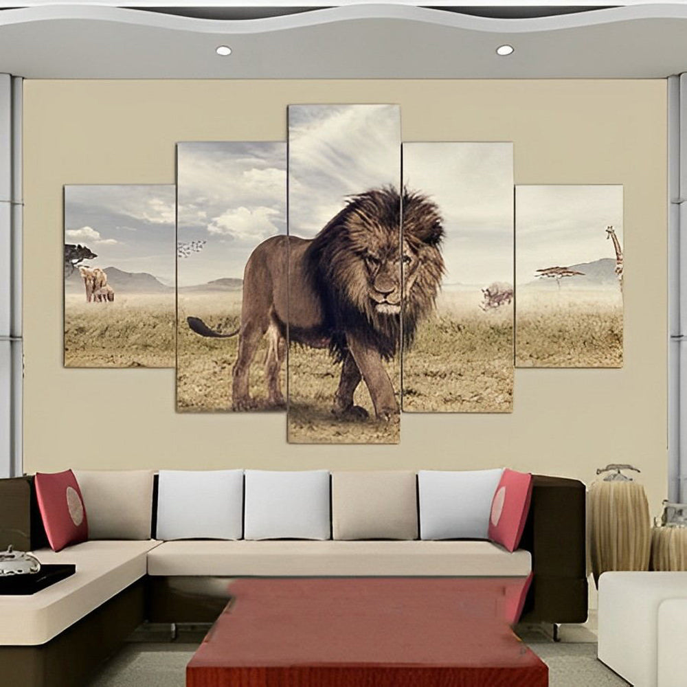 Wilde Leeuw in Zijn Leefomgeving 5 Platen Diamond Painting