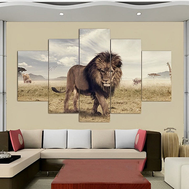 Wilde Leeuw in Zijn Leefomgeving 5 Platen Diamond Painting