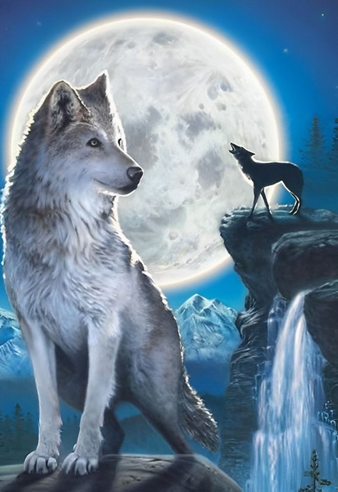 Wilde Schoonheid in het Maanlicht Diamond Painting