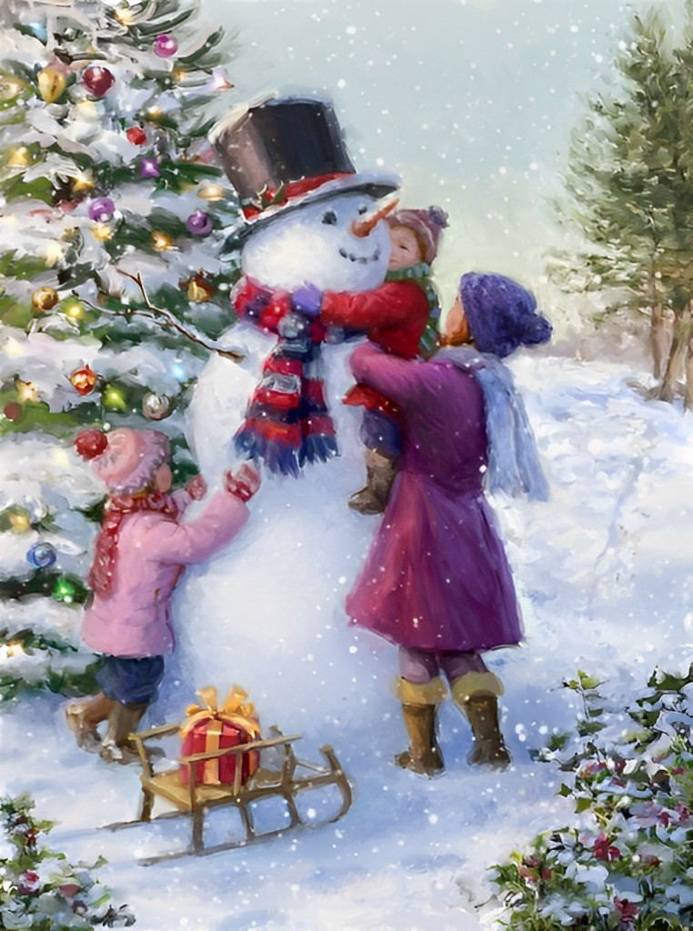 Winterse Gezelligheid Diamond Painting