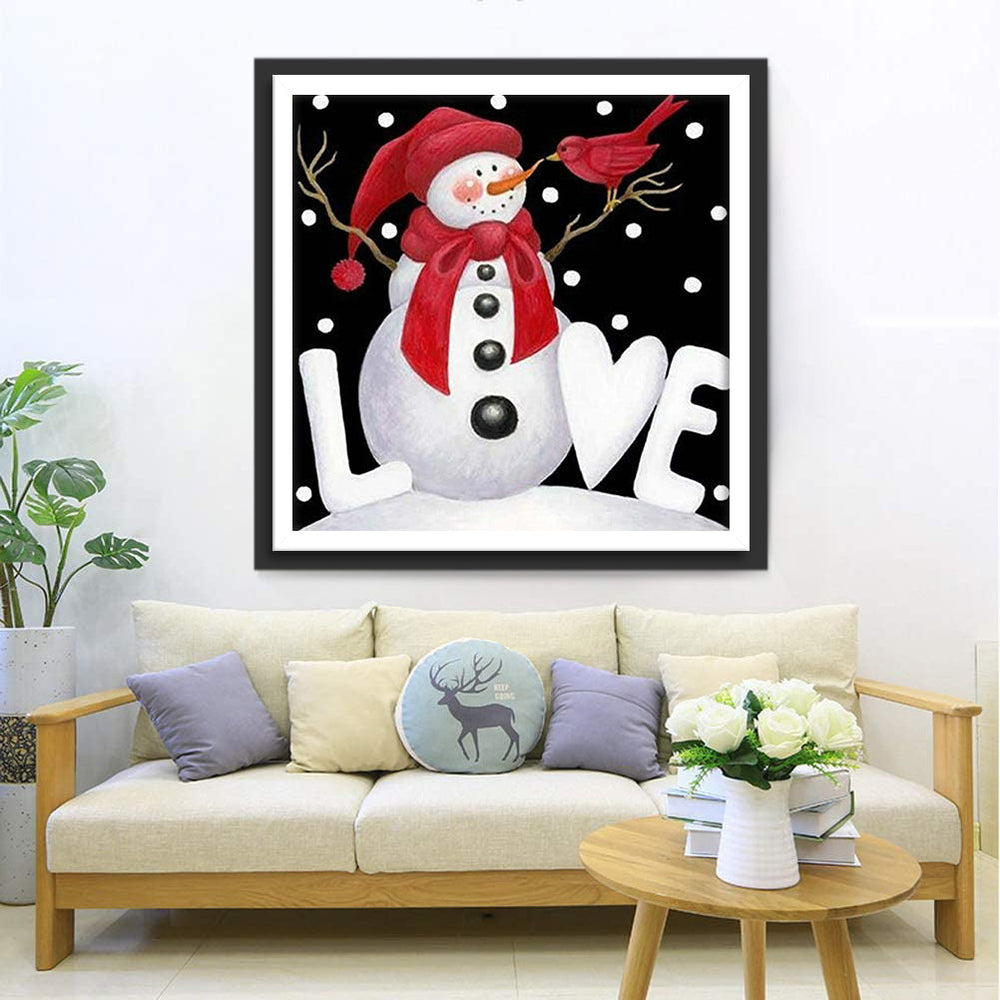 Winterse Liefdesboodschap Diamond Painting
