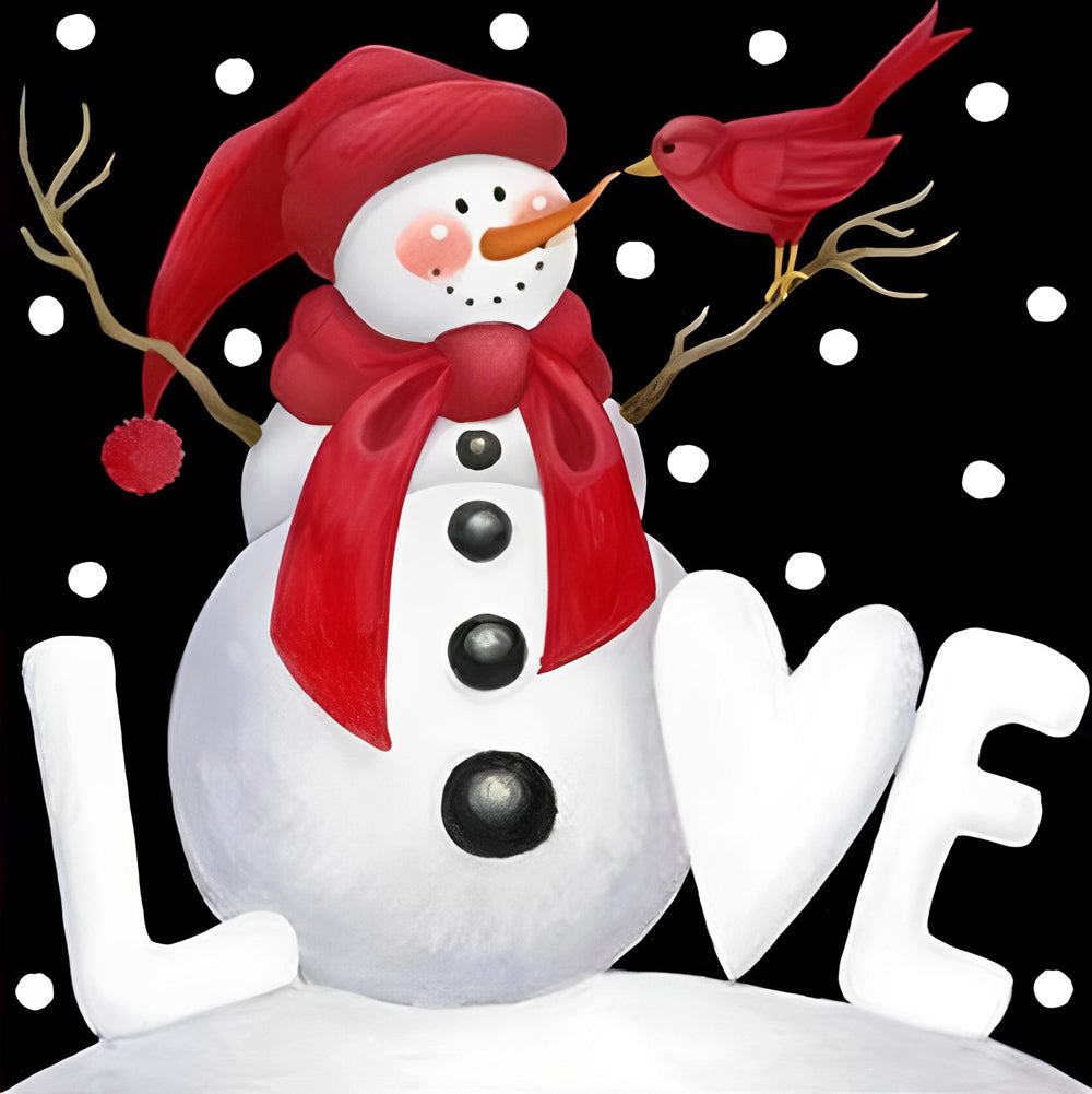 Winterse Liefdesboodschap Diamond Painting