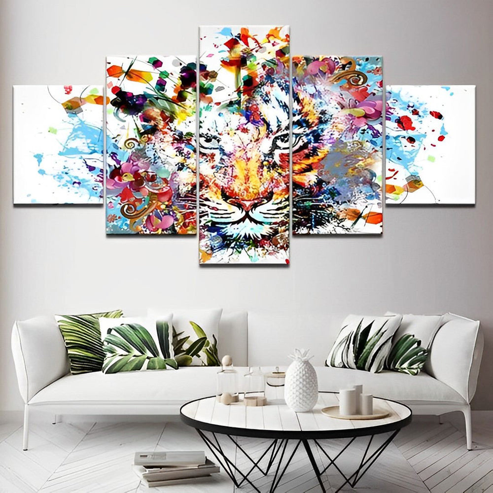 Wisselende Tijgerkleurenpracht 5 Platen Diamond Painting