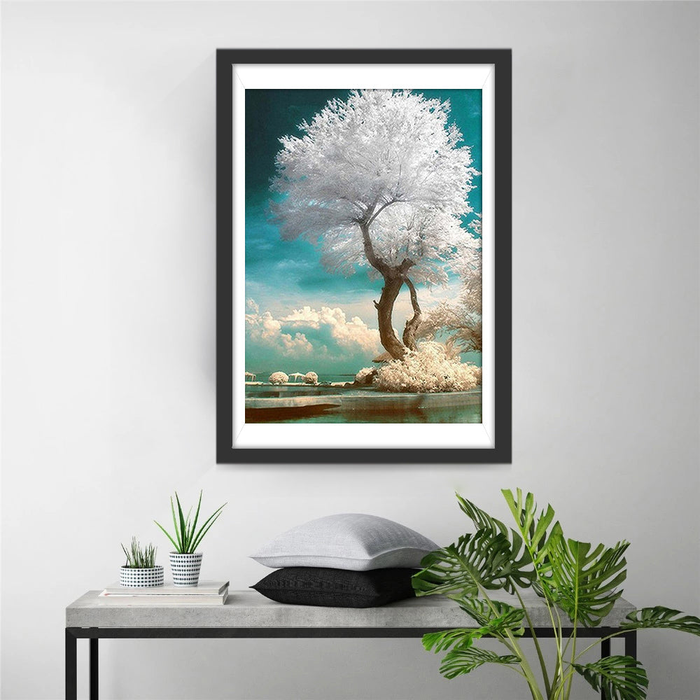 Witte Boom Diamond Painting