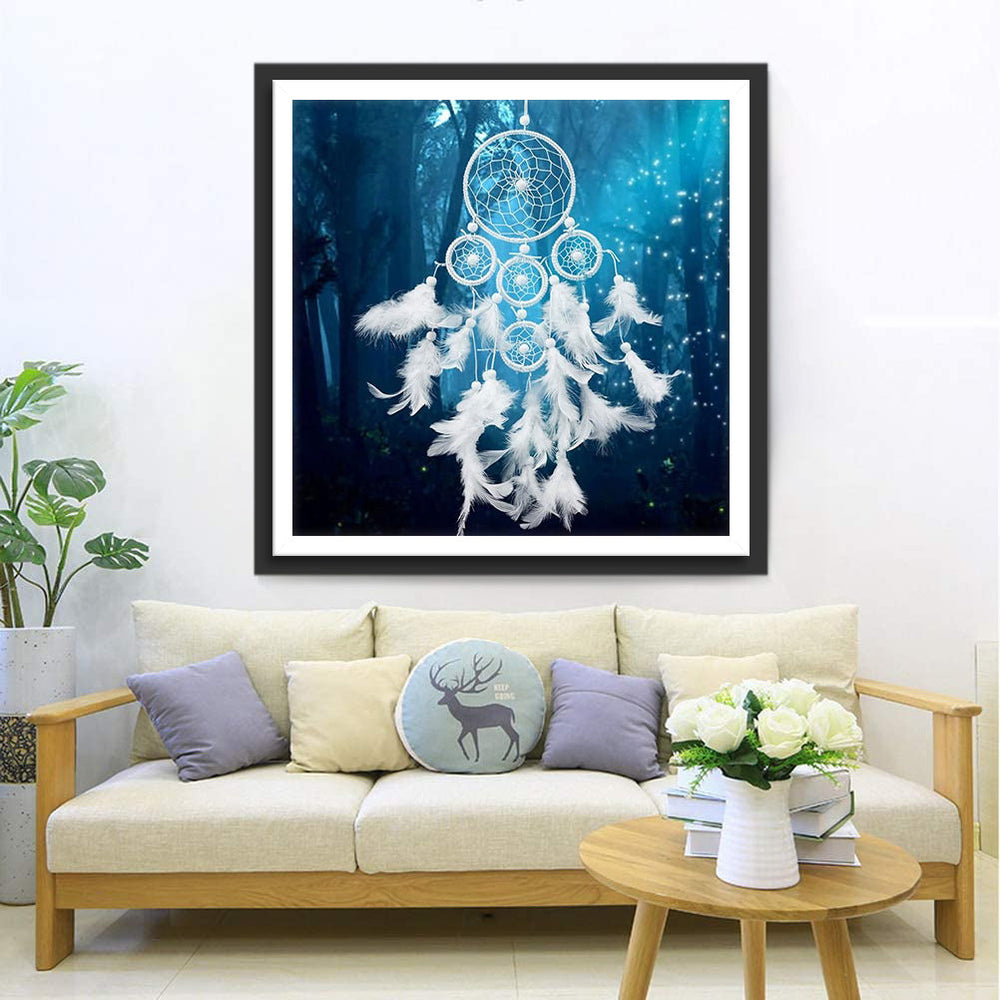 Witte Dromenvanger in Magisch Bos Diamond Painting