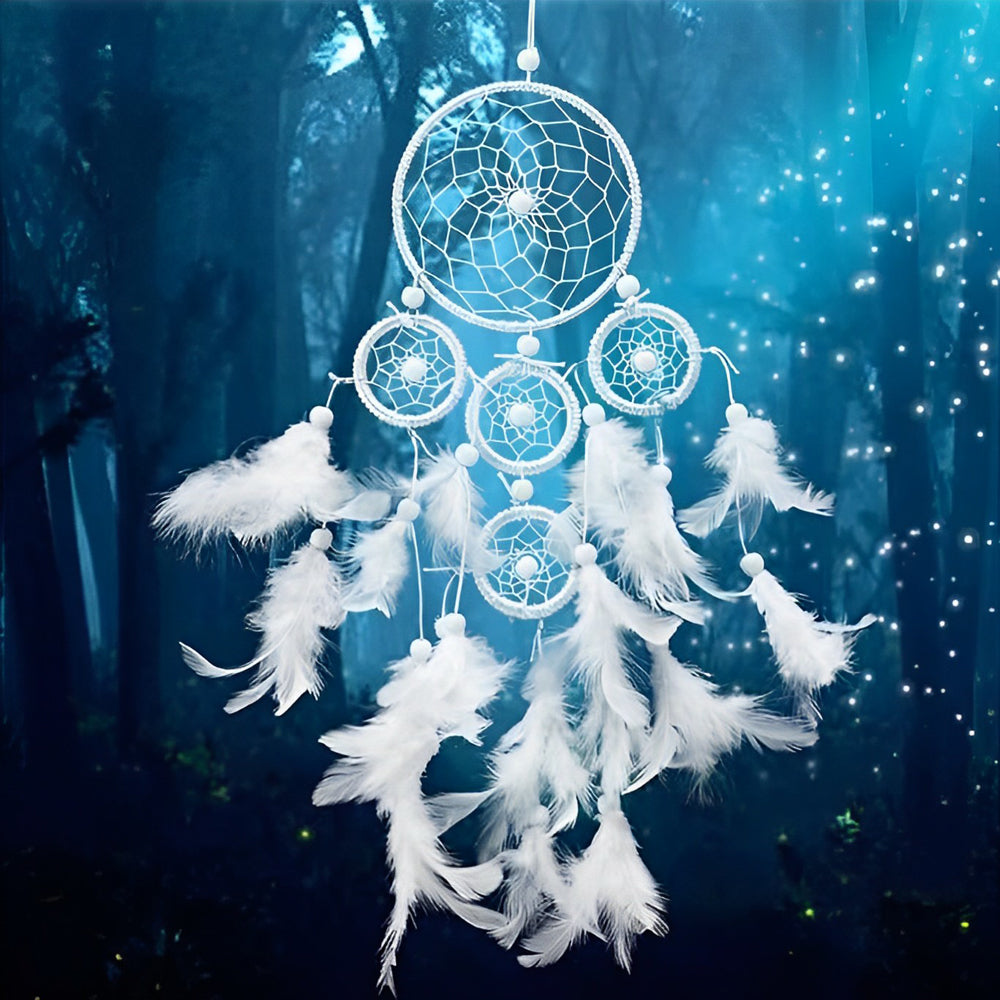 Witte Dromenvanger in Magisch Bos Diamond Painting