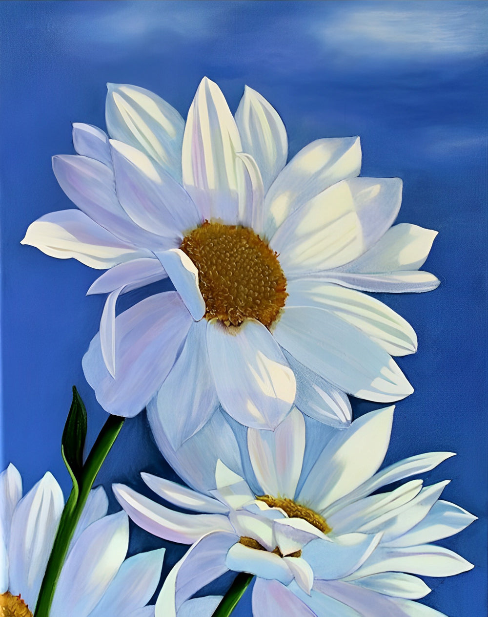 Witte Madeliefjes Diamond Painting