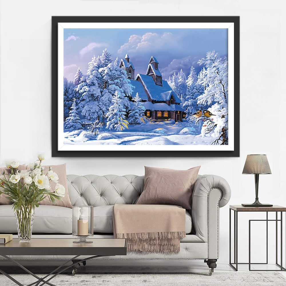 Witte Winterwereld Diamond Painting