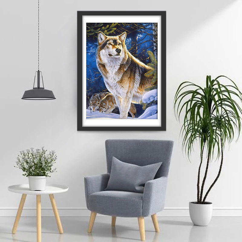 Wolven in de Dennenbossen Diamond Painting