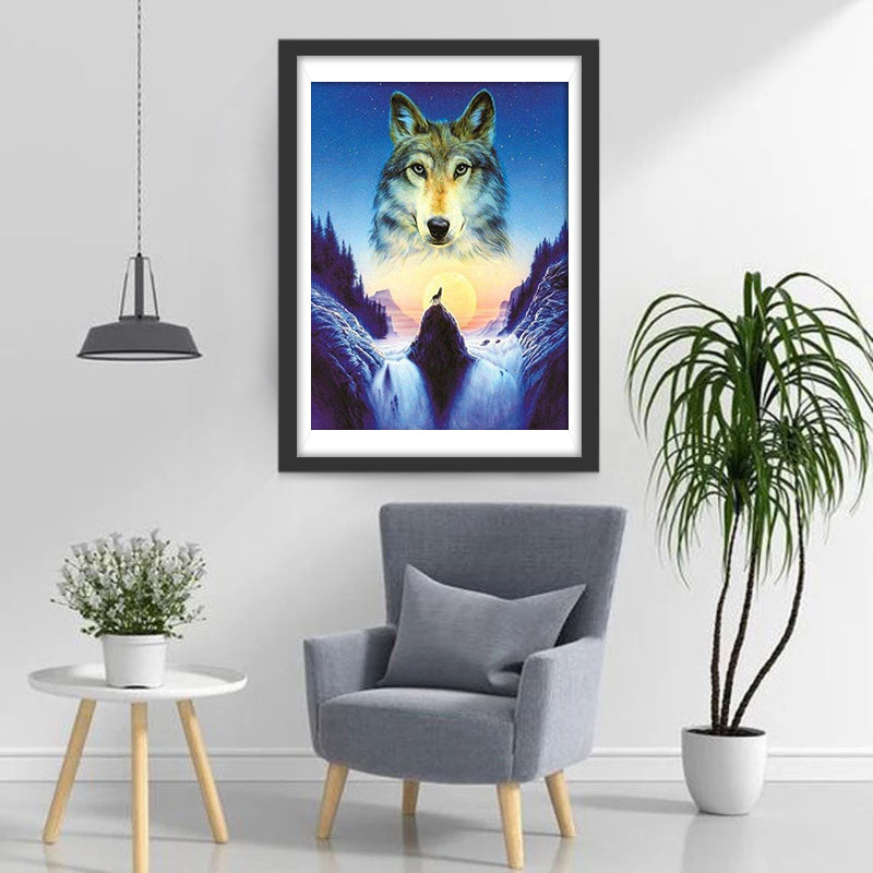 Wolvenkop boven de Waterval Diamond Painting