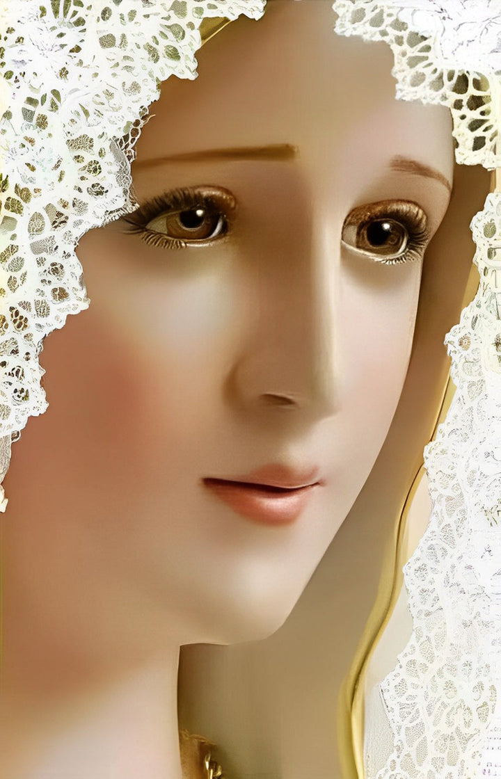 Zachte Blik, Lace-gedekt Meisje Diamond Painting