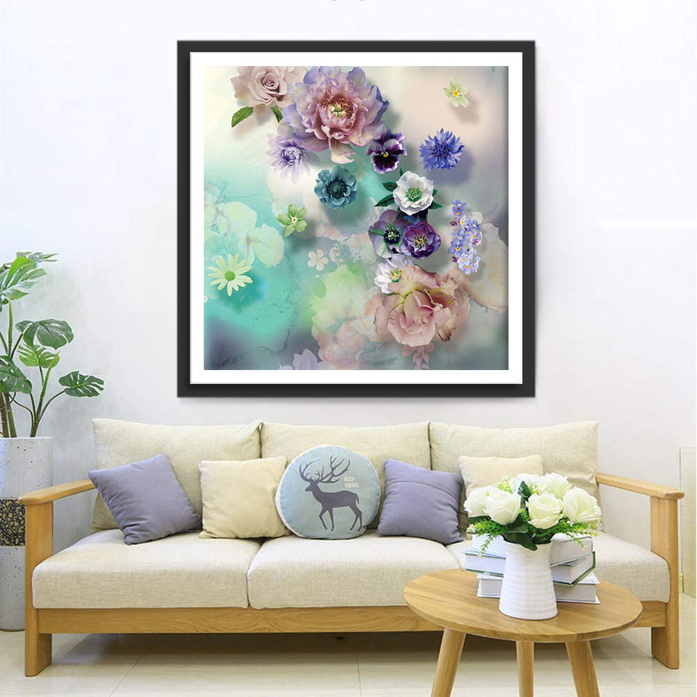 Zachte Bloemenpracht Diamond Painting