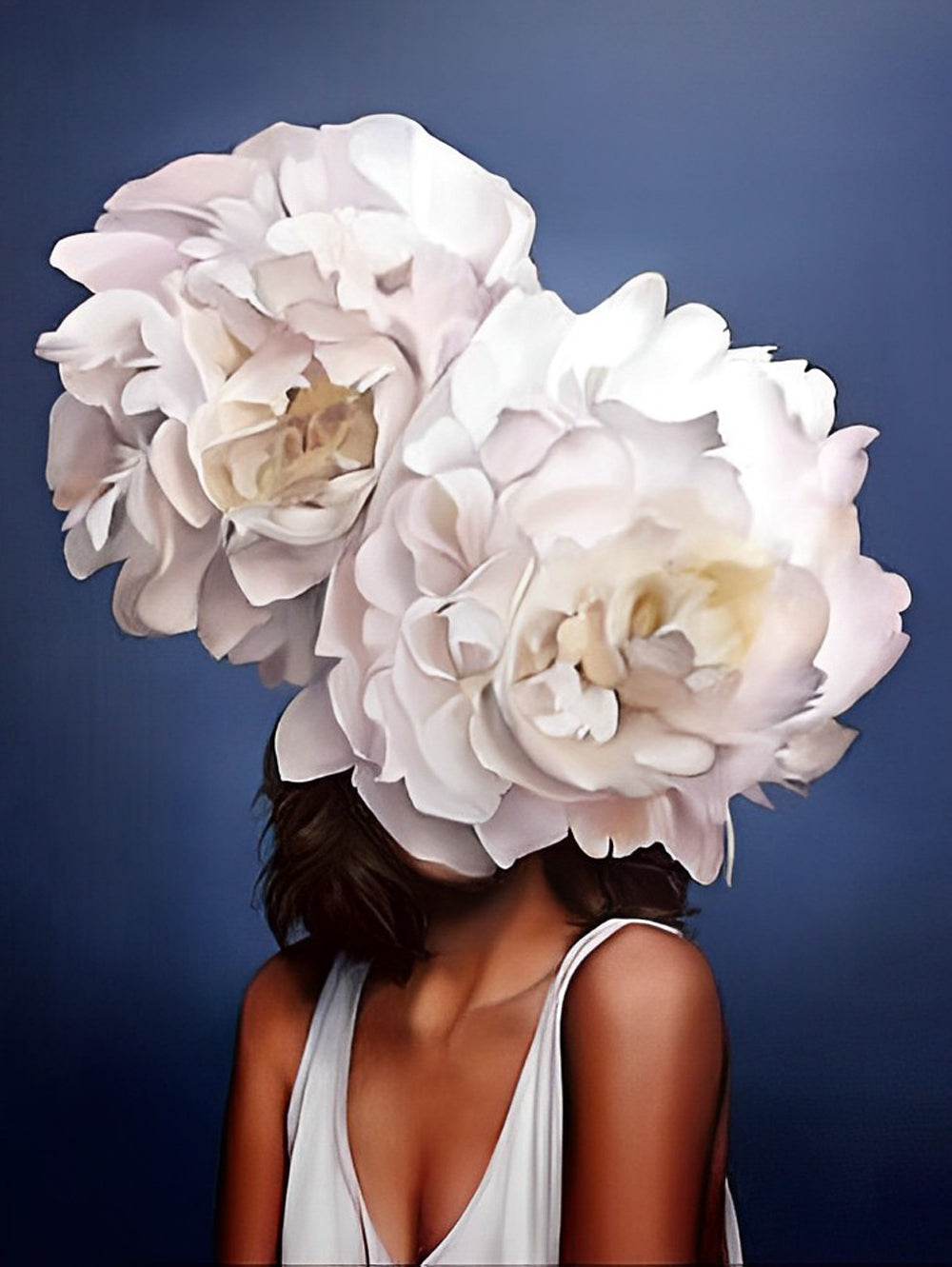 Zachte Dromerige Bloemenkop Diamond Painting