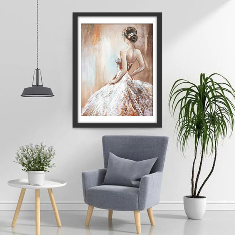 Zachte Dromerige Bruidsfiguur Diamond Painting