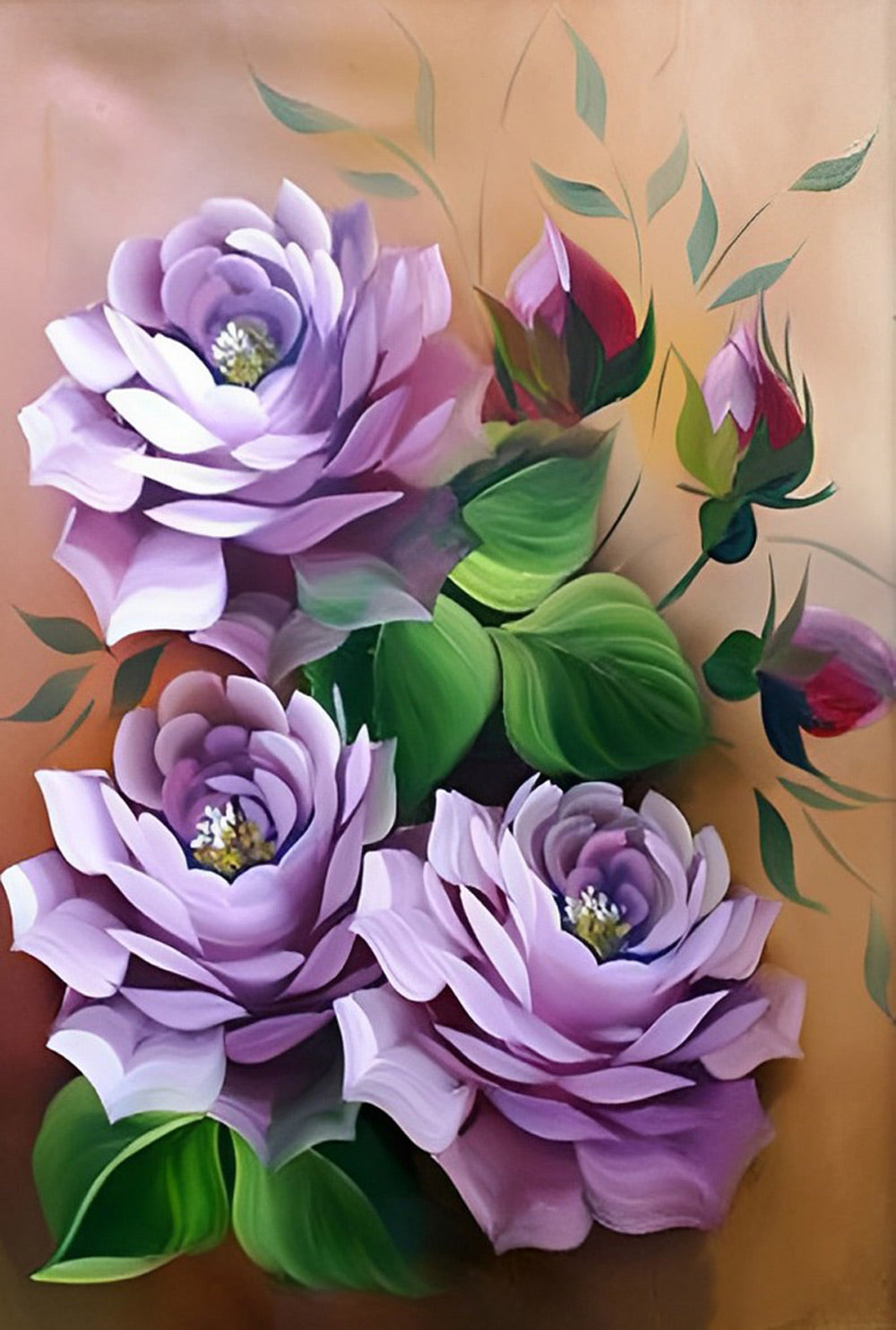 Zachte Pracht in Paarse Bloesems Diamond Painting