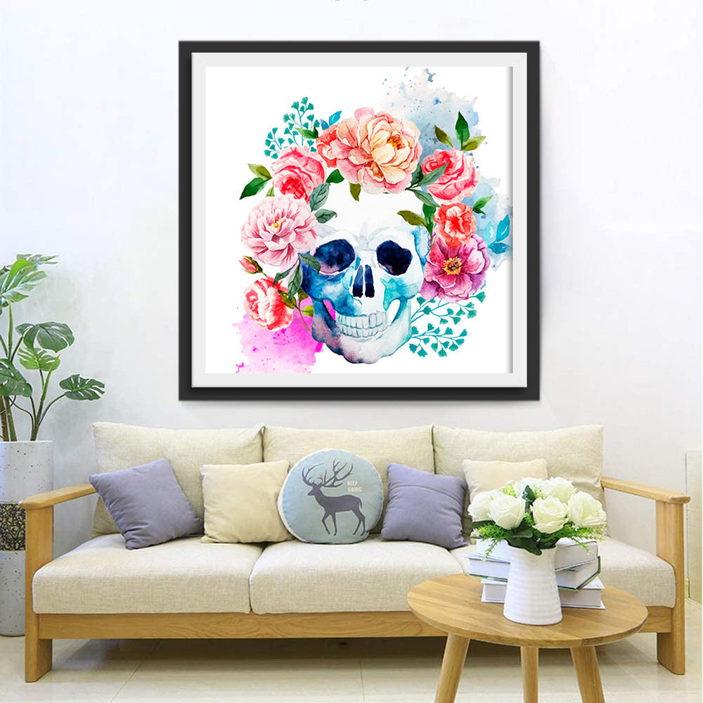 Zachte Waterverfschedel Diamond Painting
