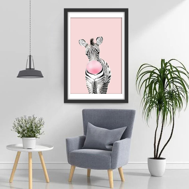 Zebra met Belletje Diamond Painting