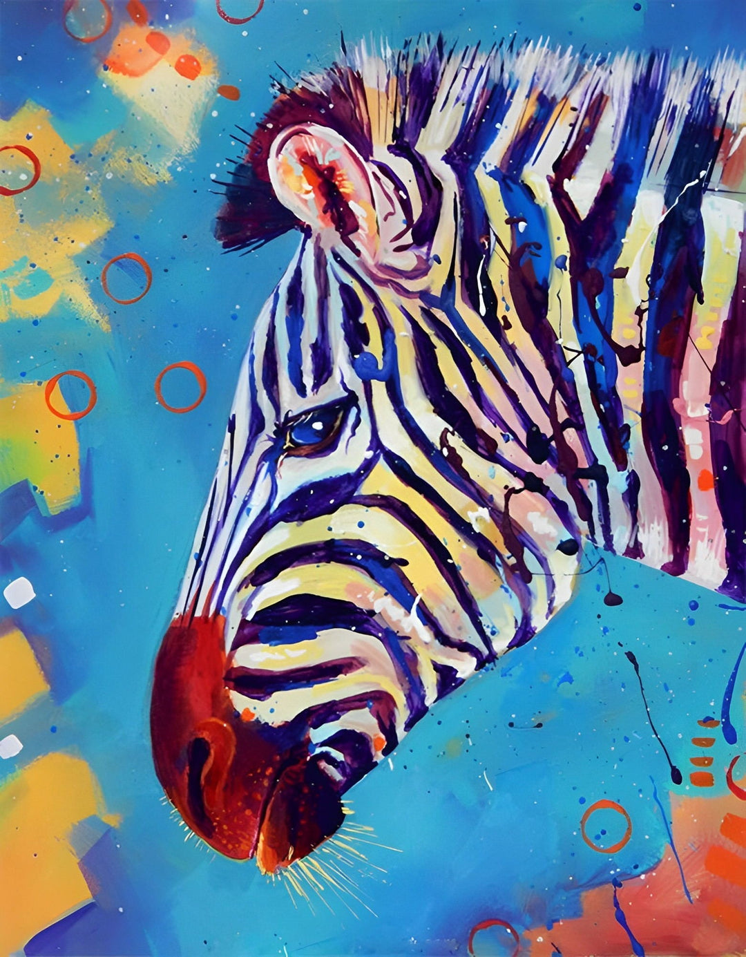 Zebra voor de Graffitimuur Diamond Painting