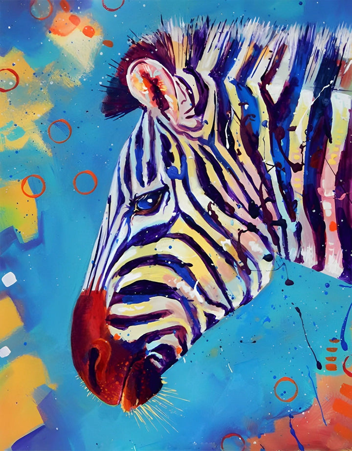 Zebra voor de Graffitimuur Diamond Painting