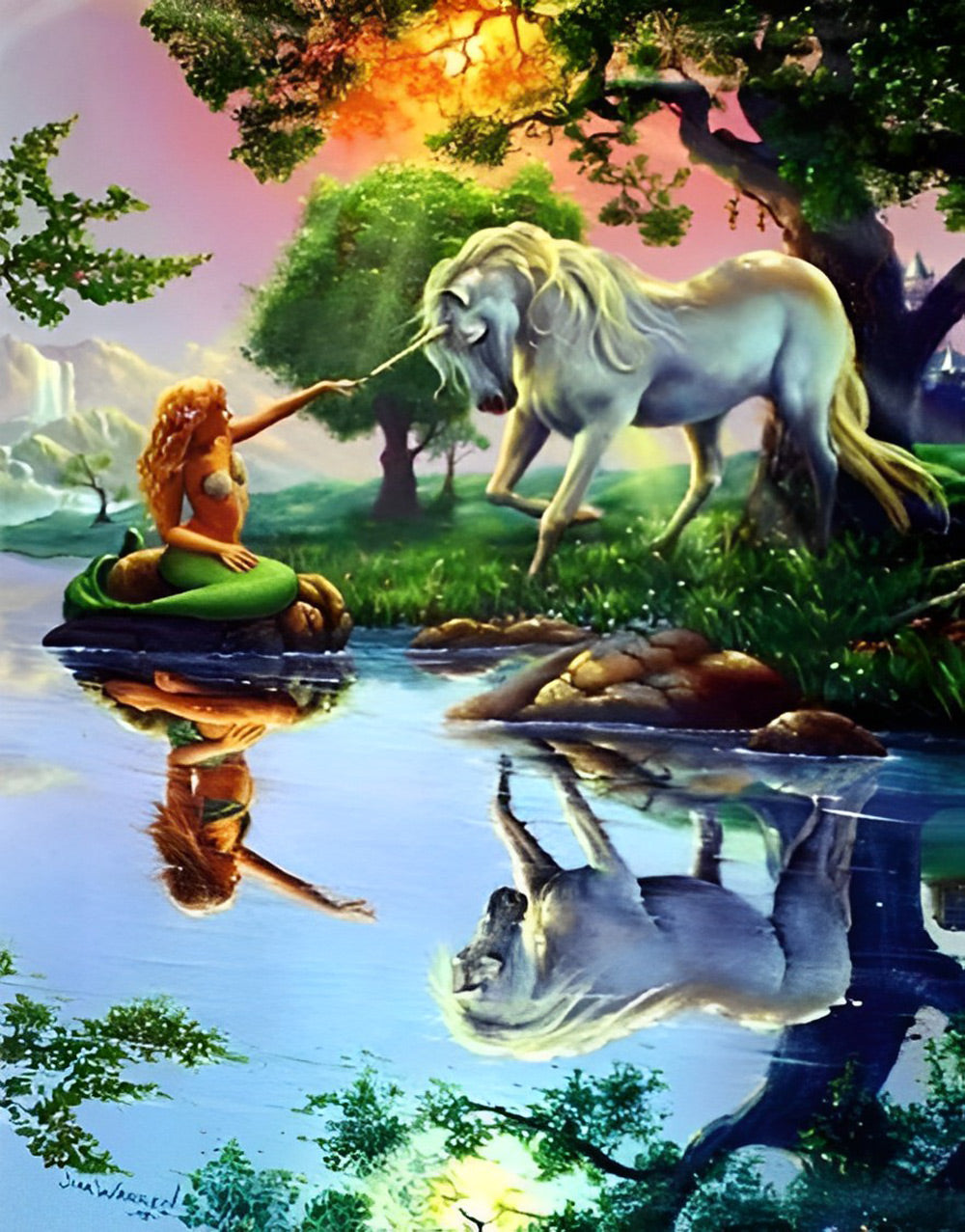 Zeemeermin en Eenhoorn Diamond Painting